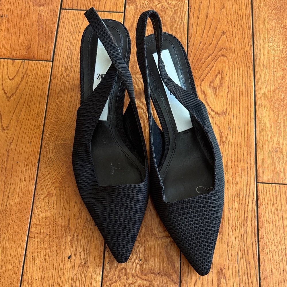 Zara black Slingback Heels